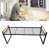 Cabinet Storage Shelf Rack Layered Storage Easy to Install Multifunction Counter Organizer Shelf for Seasoner Bowl Large Black