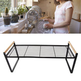 Cabinet Storage Shelf Rack Layered Storage Easy to Install Multifunction Counter Organizer Shelf for Seasoner Bowl Large Black