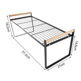 Cabinet Storage Shelf Rack Layered Storage Easy to Install Multifunction Counter Organizer Shelf for Seasoner Bowl Large Black - Extra Image