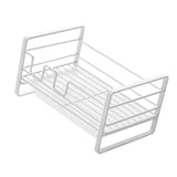 Sponge Storage Rack Matte White Compact Rust Prevention Sponge Drainer Rack Kitchen Drying Rack for Shower Room - Front View
