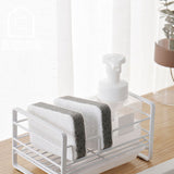 Sponge Storage Rack Matte White Compact Rust Prevention Sponge Drainer Rack Kitchen Drying Rack for Shower Room