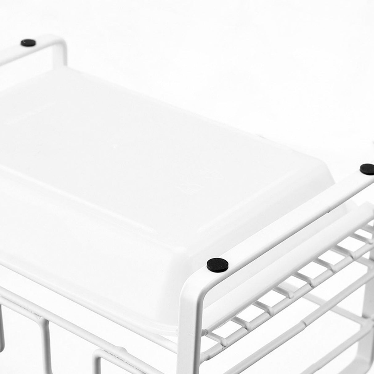 Sponge Storage Rack Matte White Compact Rust Prevention Sponge Drainer Rack Kitchen Drying Rack for Shower Room