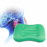 Inflatable Pillow Curved Structure Self Inflating Foldable Portable Inflatable Camping Travel Pillow for Indoor Outdoor