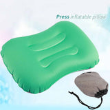 Inflatable Pillow Curved Structure Self Inflating Foldable Portable Inflatable Camping Travel Pillow for Indoor Outdoor