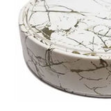 7PCS Drink Coaster Reversible Leather Round Platinum Marble Appearance 10cm Cup Mat for Home