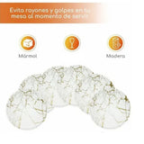 7PCS Drink Coaster Reversible Leather Round Platinum Marble Appearance 10cm Cup Mat for Home
