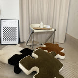 Plush Throw Pillow Ultra Soft Cushion Puzzle Special Shaped for Sofa Bed Window Home Decor Black