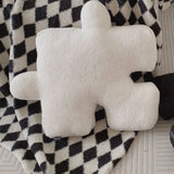 Plush Throw Pillow Ultra Soft Cushion Puzzle Special Shaped for Sofa Bed Window Home Decor White