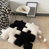 Plush Throw Pillow Ultra Soft Cushion Puzzle Special Shaped for Sofa Bed Window Home Decor White