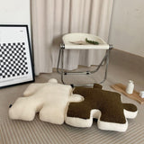 Plush Throw Pillow Ultra Soft Cushion Puzzle Special Shaped for Sofa Bed Window Home Decor White