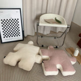 Plush Throw Pillow Ultra Soft Cushion Puzzle Special Shaped for Sofa Bed Window Home Decor White