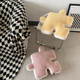 Plush Throw Pillow Ultra Soft Cushion Puzzle Special Shaped for Sofa Bed Window Home Decor Yellow