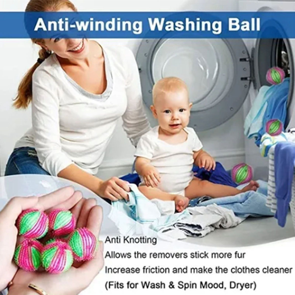 8Pcs Pet Hair Remover Balls Nylon Round Efficient Laundry Lint Remover Balls for Household Laundry
