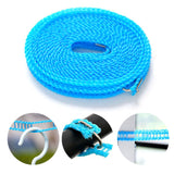 Clothesline 8 Meters Windproof Stable Load Bearing Nylon Material Punch Free Installation Laundry Rope for Indoor Outdoor Blue - Side View