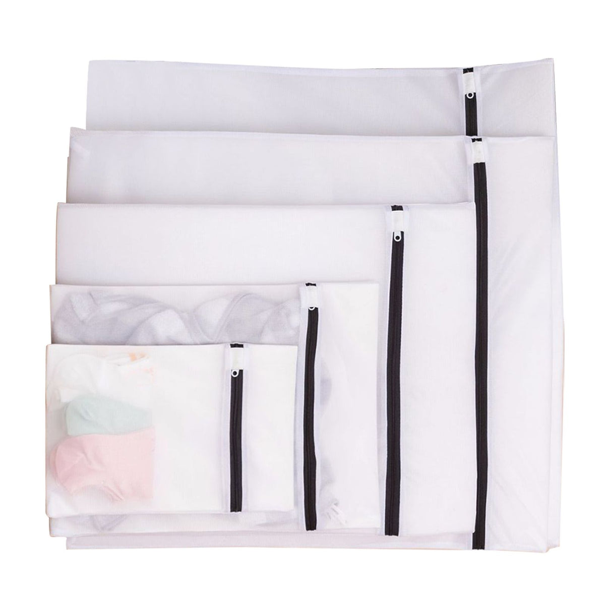 Set of 8 Mesh Laundry Bag Washing Machine Wash Bags with Zipper for Underwea Home Hotel