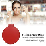 Single Sided Folding Circular Mirror Plastic Portable Compact Cosmetic Pocket Mirror Red - Extra Image