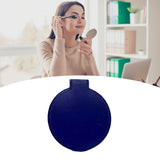 Single Sided Folding Circular Mirror Plastic Portable Compact Cosmetic Pocket Mirror Blue - 45-Degree Angle