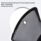 Pizza Knife 430 Steel PP Bamboo Handle Ergonomically Round Axe Pizza Cutter for Home Restaurants Black