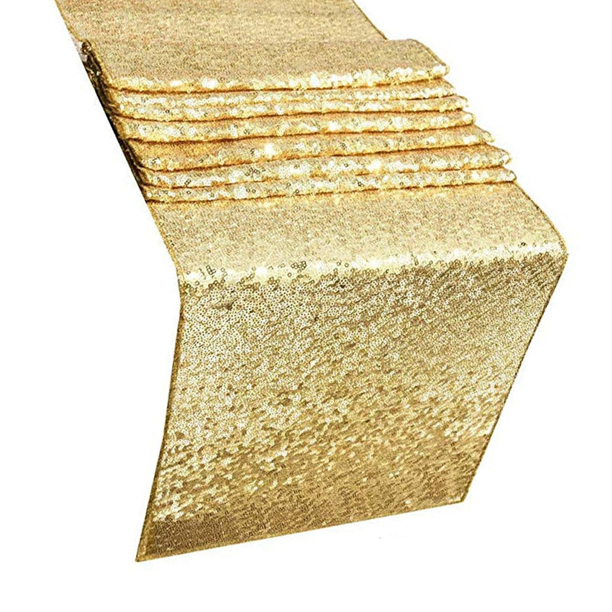 Tablecloth Polyester Fiber with Gold Sequins Table Cover for Table Home Wedding Decoration Or 30x300cm/11.8x118.1in
