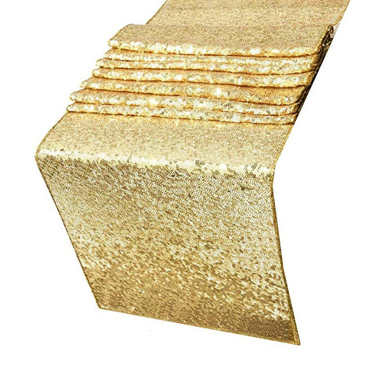 Tablecloth Polyester Fiber with Gold Sequins Table Cover for Table Home Wedding Decoration Or 30x300cm/11.8x118.1in