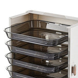 Kitchen Side Dishes Punch Free Foldable PET 6 Layers Wall Mounted Organization Rack Cooking Plates Storage Shelf Pearl White - Extra Image