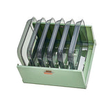 Kitchen Side Dishes Punch Free Foldable PET 6 Layers Wall Mounted Organization Rack Cooking Plates Storage Shelf Light Shirt Green - Top-Down View