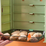 Kitchen Side Dishes Punch Free Foldable PET 6 Layers Wall Mounted Organization Rack Cooking Plates Storage Shelf Light Shirt Green