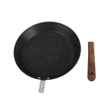 Round Grill Pan Universal Non Stick Multifunctional Flat Bottom Frying Pan for Breakfast - Close-Up Angle