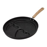 Egg Steak Divided Frying Pan 3 in 1 Multifunctional Prevent Stick Egg Beef Steak Cooker Pan for Home