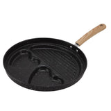 Egg Steak Divided Frying Pan 3 in 1 Multifunctional Prevent Stick Egg Beef Steak Cooker Pan for Home