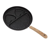 Egg Steak Divided Frying Pan 3 in 1 Multifunctional Prevent Stick Egg Beef Steak Cooker Pan for Home - 45-Degree Angle