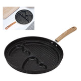 Egg Steak Divided Frying Pan 3 in 1 Multifunctional Prevent Stick Egg Beef Steak Cooker Pan for Home
