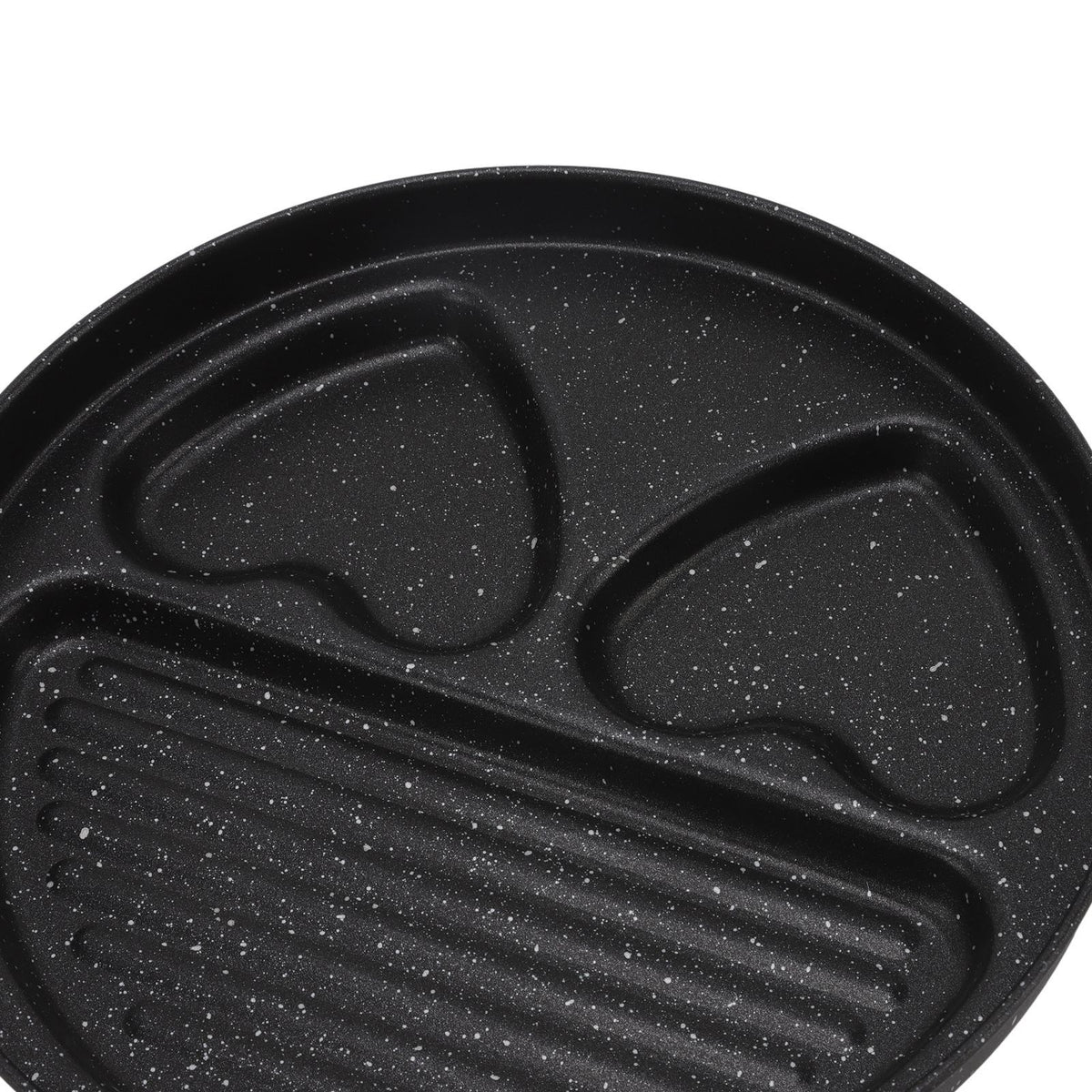 Egg Steak Divided Frying Pan 3 in 1 Multifunctional Prevent Stick Egg Beef Steak Cooker Pan for Home
