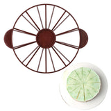 Cake Portion Marker Food Grade Round 10/12 Piece Cake Slice Marker Equal Portion Cutter Bread Cake Divider Baking Tool Dark Red (Brown) 126g/4.4oz（280） - Rear View