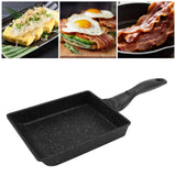 Rectangular Frying Pan Thickened Aluminum Alloy Nonstick Coating Cooking Pan for Steak Egg Roll