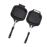 Frying Pan Even Heating Easy Cleaning Double Sided Iron Pancake Pan for Restaurants Home - Low Angle