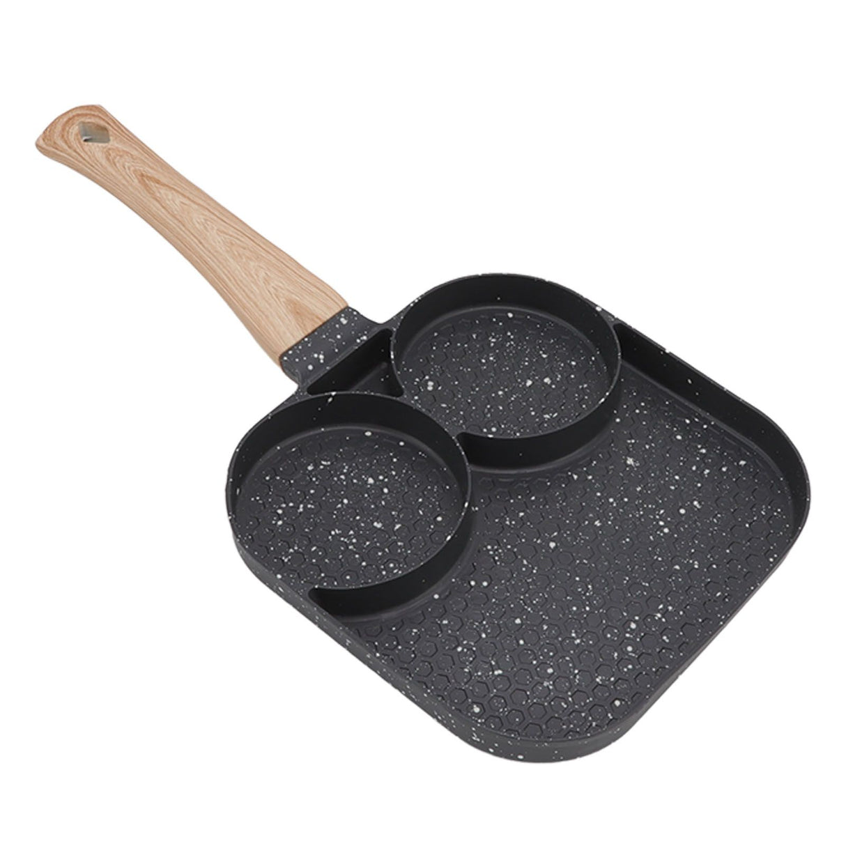 3 in 1 Breakfast Pan Prevents Stick Heat Resistant Divided Grill Frying Pan for Gas Stove Induction Cooker