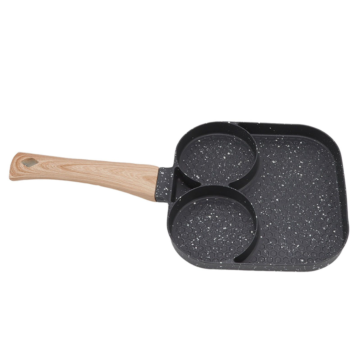 3 in 1 Breakfast Pan Prevents Stick Heat Resistant Divided Grill Frying Pan for Gas Stove Induction Cooker