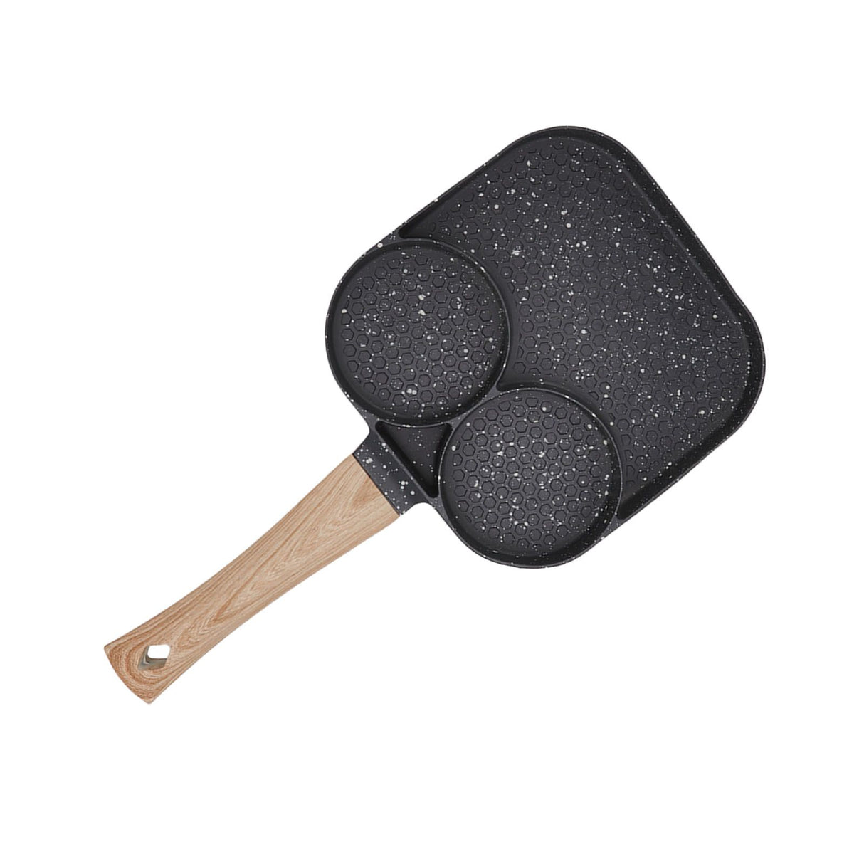 3 in 1 Breakfast Pan Prevents Stick Heat Resistant Divided Grill Frying Pan for Gas Stove Induction Cooker