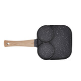 3 in 1 Breakfast Pan Prevents Stick Heat Resistant Divided Grill Frying Pan for Gas Stove Induction Cooker
