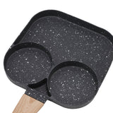 3 in 1 Breakfast Pan Prevents Stick Heat Resistant Divided Grill Frying Pan for Gas Stove Induction Cooker