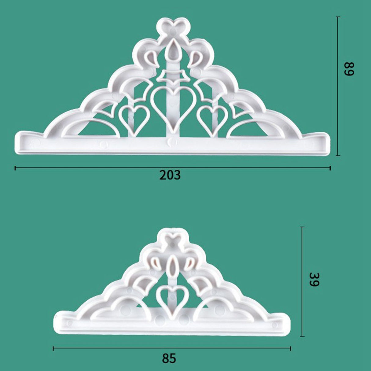2 Pcs Crown Cutters Set Princess Crown Mold Tiara Cutter Cake Decorating Mold for DIY Birthday Party Dinner