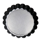 6 Pcs Mini Cake Mould with Removable Bottom 3 Inch Egg Tart Mould Muffin Pans Black Round for Dessert Baking Cooking