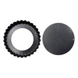 6 Pcs Mini Cake Mould with Removable Bottom 3 Inch Egg Tart Mould Muffin Pans Black Round for Dessert Baking Cooking