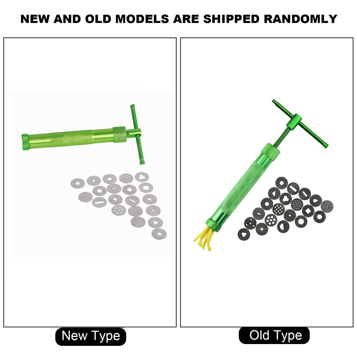 Green Clay Extruder Stainless Steel Clay Extruder Fondant Cake Sculpture Polymer Clay Tools Cake Decorating Tools
