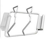 Pot Lid Holder Drilling Free Wall Mounted Space Saving Aluminium Hand Polishing Rustproof for Kitchen 2 Layer - Side View