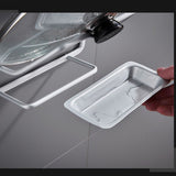 Pot Lid Holder Drilling Free Wall Mounted Space Saving Aluminium Hand Polishing Rustproof for Kitchen 3 Layer - Close-Up Angle