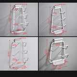 Pot Lid Holder Drilling Free Wall Mounted Space Saving Aluminium Hand Polishing Rustproof for Kitchen 3 Layer - Extra Image