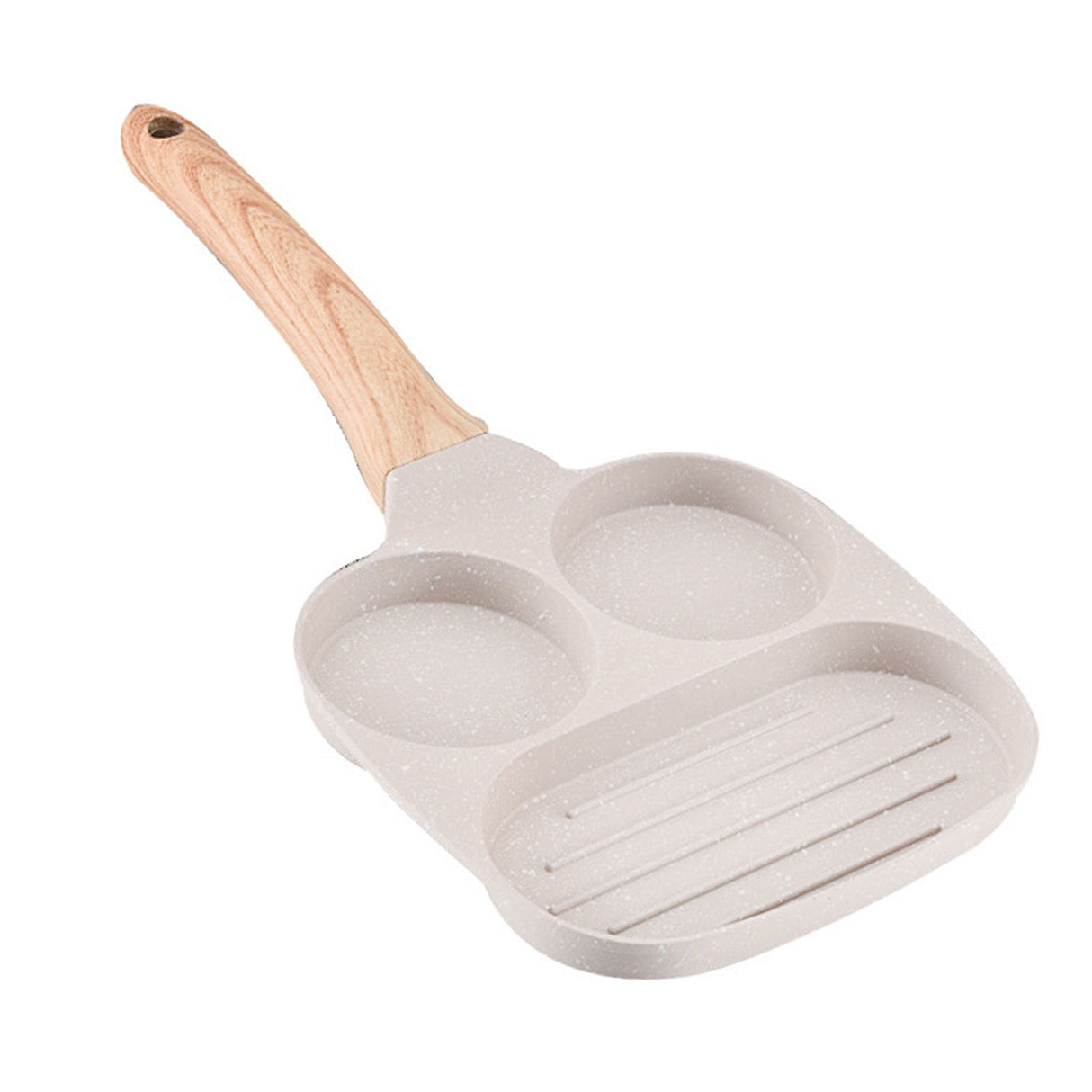 3 in 1 Breakfast Pan Nonstick Aluminum Alloy Labor Saving Pancake Frying Pan for Egg Bacon Gas Stove