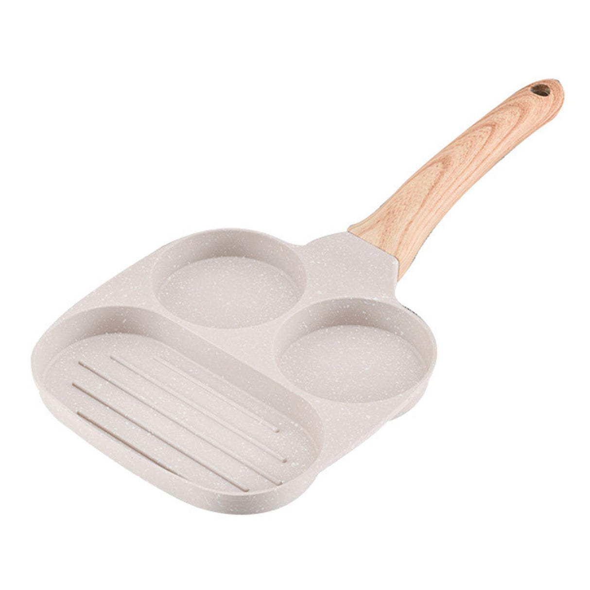 3 in 1 Breakfast Pan Nonstick Aluminum Alloy Labor Saving Pancake Frying Pan for Egg Bacon Universal Type